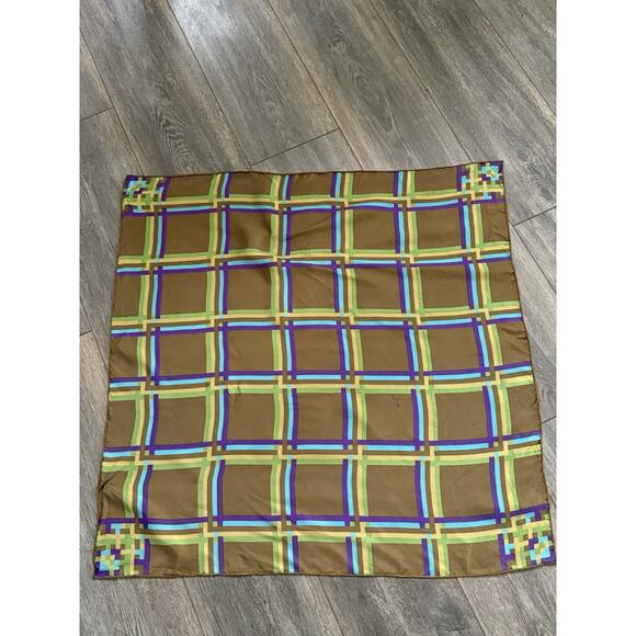 Vtg. Scarf Square Geometric 29” Color Block Career Multi-functional Art Deco MCM - Picture 3 of 6